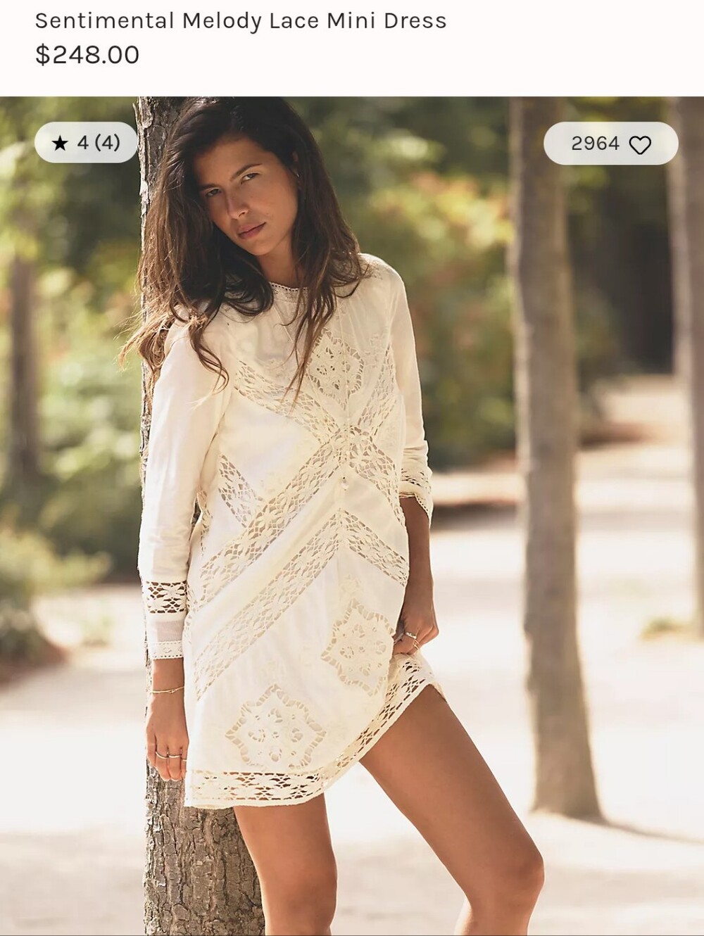 Free People Sentimental Melody Lace Mini Dress
